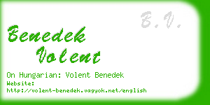 benedek volent business card